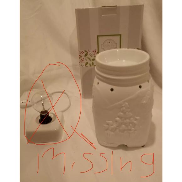 Scentsy Warmer Full Size Replacement top piece & box Let it Snow no base - Picture 10 of 10